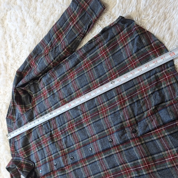 NWT L.L. Bean Grey Stewart Scotch Plaid Flannel Button Up Shirt Traditional Fit - Picture 7 of 7
